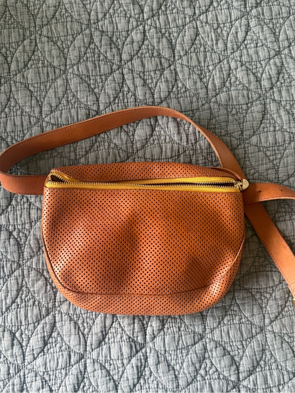 Clare V. Fanny Pack - Perf Cuoio - Tan Perforated Leather